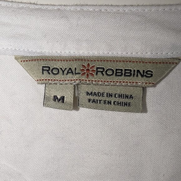 Royal Robbin’s White V-Neck Roll Sleeve Drawstring Waist Dress - Medium - Picture 5 of 13